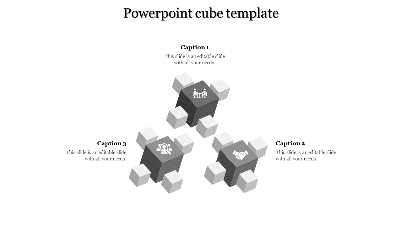 powerpoint cube template-3-Gray